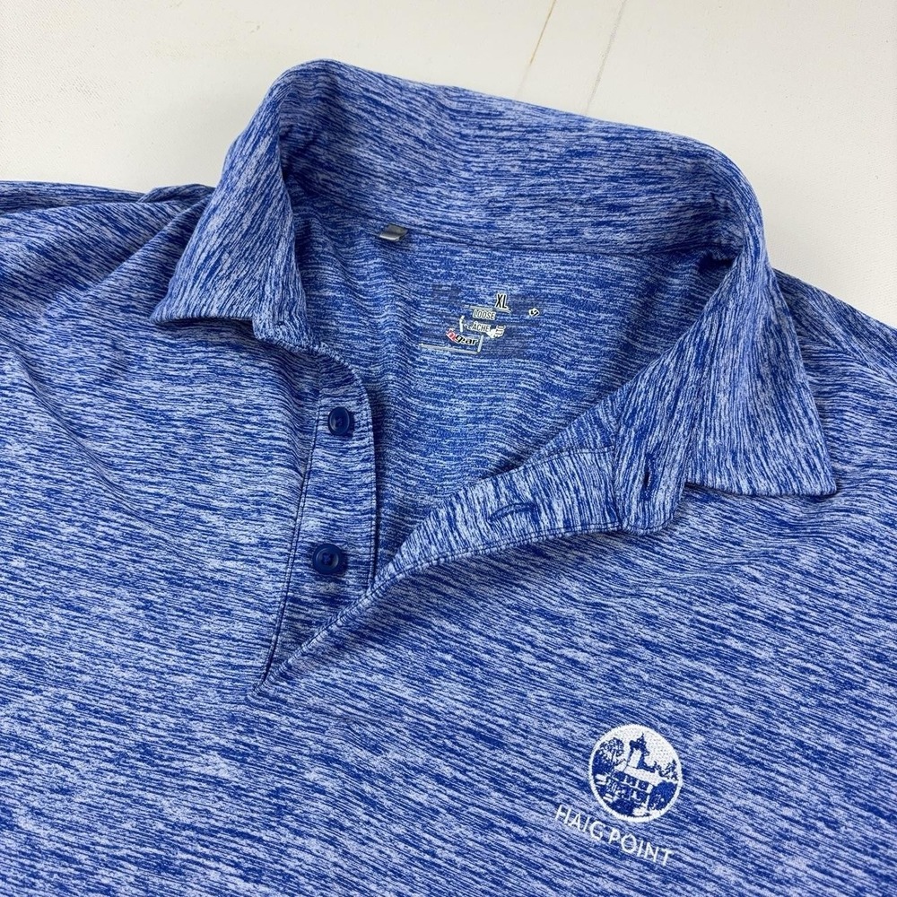 Under Armour HeatGear Polo Shirt Mens XL Blue Haig Point Golf Jersey Logo